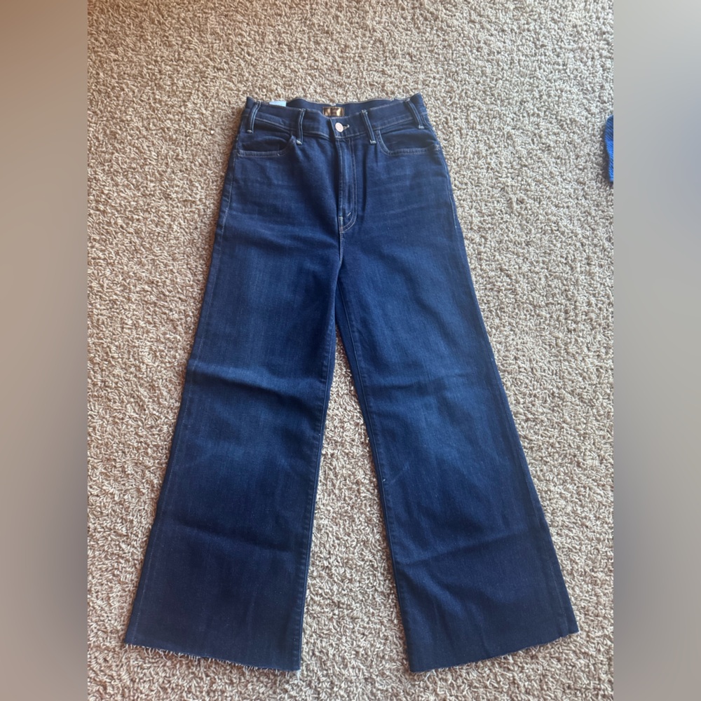 MOTHER Dark Blue Flare & Wide Leg Jeans